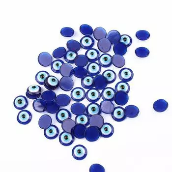 20Pcs Resin 3D Nail Charms Flat Blue Eyes Nail Art Decorations Easy To Apply Halloween Blue