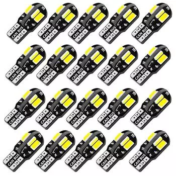 20PCS W5W T10 LED Bulbs Canbus 8SMD 12V LED Car Interior Map Dome Lights Parking Light Auto Signal Lamp 20PCs красный