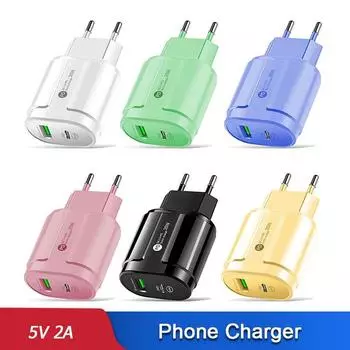20W PD USB 5V 2A C Зарядное устройство с двумя портами Настенный адаптер для быстрой зарядки телефона Type-C для iPhone 14 13 11 Pro iPad Huawei Xiaomi Samsung UK Plug белый