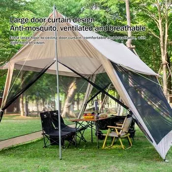 210D Outdoor 6-10p семейный кемпинг противомоскитный большой тент портативный складной тент защита от солнца водонепроницаемый пляжный парк пергола 3*4M бежевый