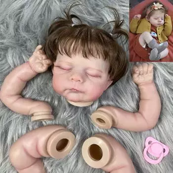 21-дюймовые уже окрашенные наборы для кукол Reborn Эрик/Эрика с пересадкой волос, реалистичная 3D-рисованная кожа, видимые вены, ручная работа With Cloth Body