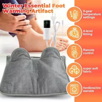 220V/110V Winter Heating Foot Mat Office Home Washable Electric Heating Foot Pad Warm Feet Heater Soft Portable Electric Heater