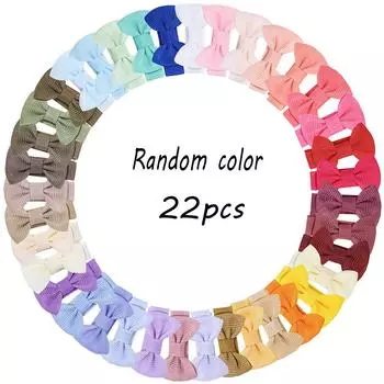 22/32/42pcs Cute 1.5 Mini Bowbots Fabric Hair Bow Clips for Baby Girls Summer Rainbow Hairpins Headwear Kids Hair Accessories