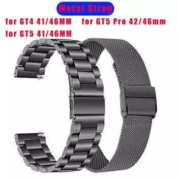 22 мм 20 мм металлический ремешок для Huawei Watch GT 5 4 GT5 46 мм 41 мм GT5 Pro 42 мм/46 мм браслет из нержавеющей стали GT4 41mm серебряный