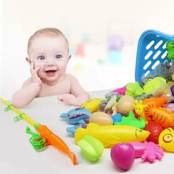 22 Piece Baby Boys Girls Bathing Toy Fishing Toy Outdoors Indoors Sports Set One Size