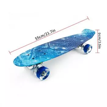 22 скейтборд с цветными светодиодными колесами, мигающие колеса, скейтборд для детей, мальчиков и девочек разноцветный