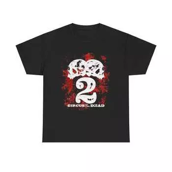 230 г/м2 100% хлопок Circus Of The Dead 2 Bloody Logo Dark Colorsунисекс плотная хлопковая футболка XXS чёрный