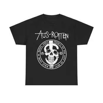 230 г/м 100% хлопок Aus Rotten футболка Crust Punk Amebix Disrupt Anti Cimex Nausea Subhumans Icons Of Filth Antisect Doom унисекс плотная хлопковая футболка XXS чёрный