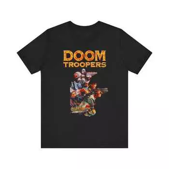 230 г/м 100% хлопок Doom Troopers Snes ретро-стиль обложки с логотипом унисекс трикотажная футболка с коротким рукавом XXS чёрный