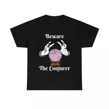230 г/м 100% хлопок Футболка Beware The Conjurer Witch Occult из плотного хлопка XXS чёрный