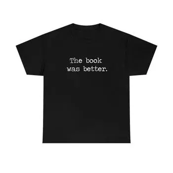 230 г/м 100% хлопок Футболка The Book Was Better Essential унисекс плотная хлопковая футболка XXS чёрный