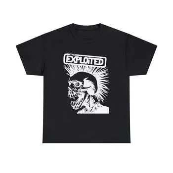 230 г/м 100% хлопок Футболка The Exploited Gbh Discharge The Adicts Anti Nowhere League Subhumans Uk Subs Conflict Унисекс Футболка из плотного хлопка XXS чёрный