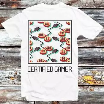230 г/м 100% хлопок сертифицированная игровая консоль онлайн игровая футболка винтажная ретро крутой подарок мужская женская унисекс мультяшный аниме топ футболка B951 XXS белый