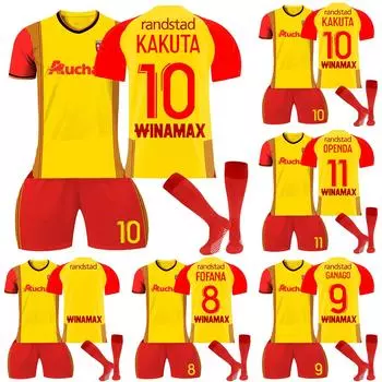 2324 RC Lens Домашние футбольные майки Шорты Носки Комплект Новый сезон Шорты Носки Взрослые размеры Одежда