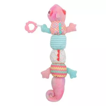 23in Multi Sensory Animal Crinkle Toy Plush Soothe Musical Stuffed Animal Activity Toy Pink розовый