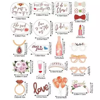 23Pcs Bride Wedding Engagement Single Party Shooting Props Party Decoration DIY Creative Small Gifts Atmosphere Props