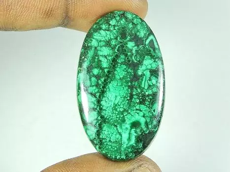 23X39X04MM натуральный малахит овальной формы кабошон россыпью драгоценный камень 48 карат. СК-4606