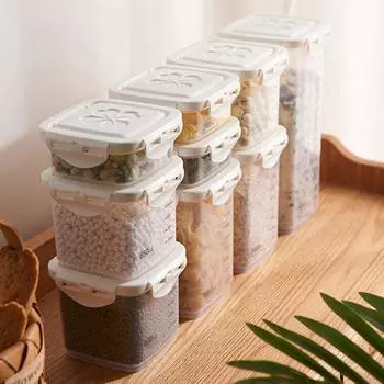 240/650/1000/1800ML Food Storage Container Kitchen Jar Box Storage Tank Transparent Sealed Cans Easy to Buckle
