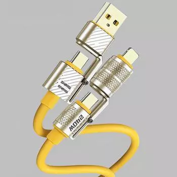 240 Вт 4-в-1 кабель для быстрой зарядки данных Type-C - Type-C из цинкового сплава для iPhone15 Samsung Xiaomi 1m