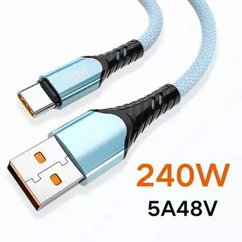240 Вт 5A быстрая зарядка USB Type C кабель для быстрой зарядки для Samsung S24 Realme Xiaomi 14 OPPO OnePlus телефон кабели передачи данных 1m