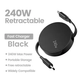 240 Вт USB C - USB C PD кабель для iPhone 15 Pro Max PD быстрая зарядка шнур данных выдвижной зарядный кабель типа C провод для ноутбука
