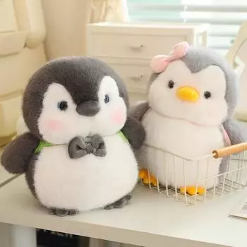 24/30Cm Cute Pet Penguin Series Soft Fat Penguin Plush Stuffed Toy Cute Penguin Fur Doll Toy Home Decoration Toy Birthday Gift M светло-серый