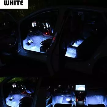 24/48 LED Car Interior Ambient Foot Light with USB Auto Atmosphere Decorative Lamps Foot Strip Light Kit Car Accessories two strip 24 lights