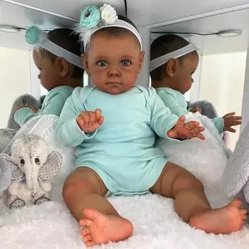 24 60 см Alive Bebe Reborn Dolls Maggi Очаровательная принцесса для девочек-малышей Кукла ручной работы Изысканная 3D-окрашенная темно-черная кожа Куклы для новорожденных для детей cloth body