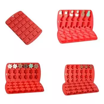 24 Cavity Christmas Silicone Mold Cake Baking Mold for Making Fondant Chocolate X3UC