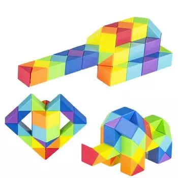 24 цветных волшебных кубика, игрушки, 3D головоломки, трансформируемый куб, детские развивающие игрушки, поворотные трансформируемые детские головоломки, подарок