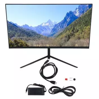24-дюймовый компьютерный монитор VGA DC 16:10 HD ЖК-дисплей для систем видеонаблюдения в домашних условиях US Plug