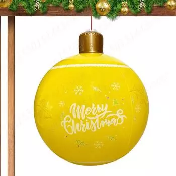 24 Inch PVC Inflatable Christmas Ball Large Outdoor Decorated Ball Outdoor Christmas Decorations Holiday Yard Lawn Porch Decor 60cm синий