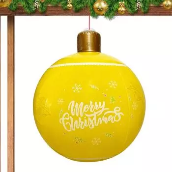 24 Inch PVC Inflatable Christmas Ball Large Outdoor Decorated Ball Outdoor Christmas Decorations Holiday Yard Lawn Porch Decor 60cm