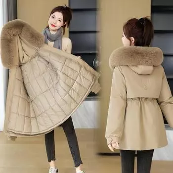 24 pies to overcome women s new anti-season cotton-padded clothes, winter removable liner cotton-padded clothes, padded jackets, thickened winter M белый