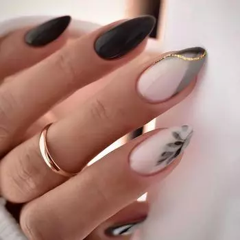 24 шт. Guofeng Nail Piece Black Solid Color Nail Art Nail Patch Nail Piece Simple Nail Art Piece Fake Nail