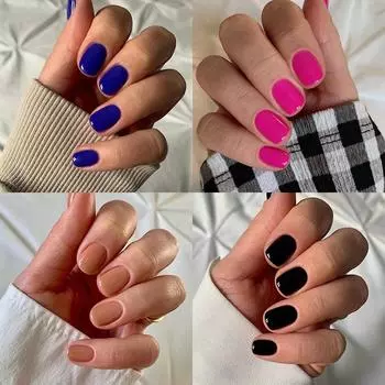 24 шт./компл., короткие однотонные накладные ногти для быстрых ногтей, наклейки для носимых водонепроницаемых маникюрных готовых ногтей