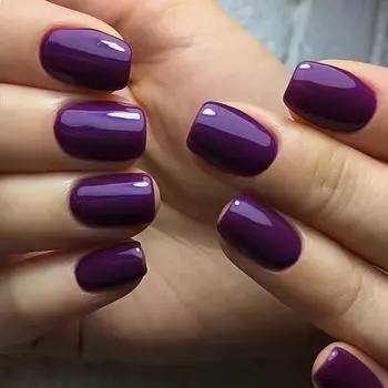 24 шт. Короткие квадратные накладные ногти, глянцевые фиолетовые квадратные накладные ногти, накладные ногти с полным покрытием для женщин и девочек, включая пилочку для ногтей и клей-желе LL-CW189
