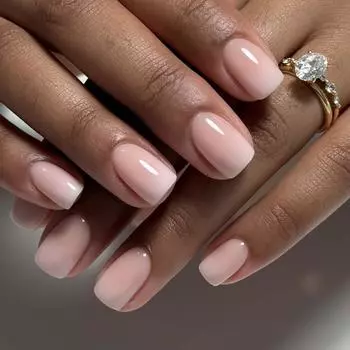 24 шт. Naked White Gradual Change Маникюр Накладные ногти Минималистский износ ногтей Короткие короткие квадратные ногти Простые накладные ногти