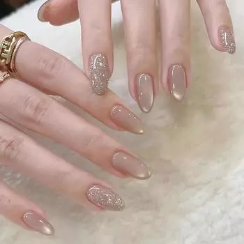 24 шт. накладных ногтей кошачий глаз, однотонные съемные ногти Fairy Gas Clear Nail Piece, простые накладки Ins Wind Nail Patch