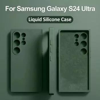 24 Ultra Plus S24Ultra Чехол Oringal Square Liquid Silicone Phone Case для Samsung Galaxy S24 S 24 Ultra Plus S24Ultra Мягкий чехол For Galaxy S24 Plus красный