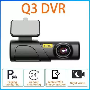 24h Monitor Dash Cam Mini 1080P HD ДЛЯ вождения автомобиля Авто Видео ASAD DVR Android Wifi Smart Connect Автомобильная камера Регистратор USB+WIFI чёрный