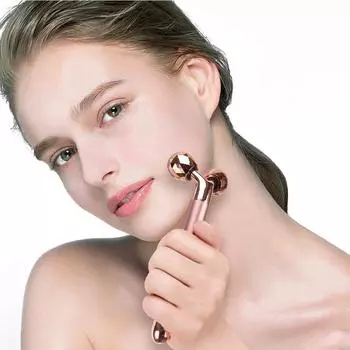24k Gold Energy Beauty Bar Массажер для лица 3D Roller Electric Sonic Energy & T Shape Arm Eyes Nos Head Massager Подтяжка лица