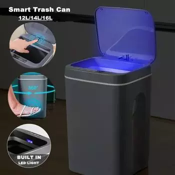 24L Smart Trash Can Многофункциональный Автоматический Датчик Мусорный Бак Электрический Интеллектуальный Мусорный Бак Для Кухни Ванной Спальни Мусор Battery