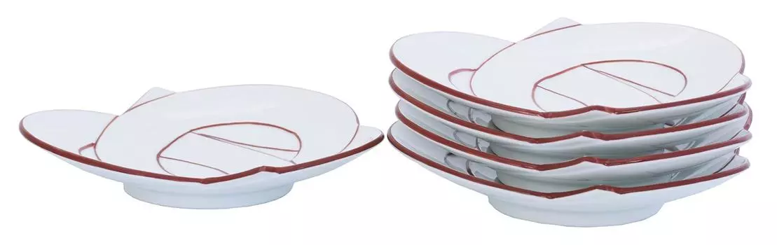 24to3 Nishitomi Ceramics Arita Ware Plate Set Takiyo Kiln Knotted Small Plate Plate Diameter Approximately 10cm 5 Pieces New Tableware Made in Japan