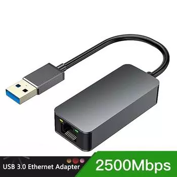 2500 Мбит/с USB 3,0 Type-C Ethernet к RJ45 2,5G USB2.0, проводной адаптер-конвертер, сетевой концентратор для Windows 8,1/10/11 для ПК, ноутбука 2500Mbps USB 3.0