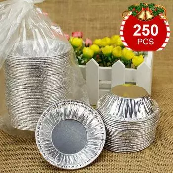 250 шт. круглая форма для кекса, яйца, пирога, антипригарная форма для украшения торта, кухонный инструмент для выпечки