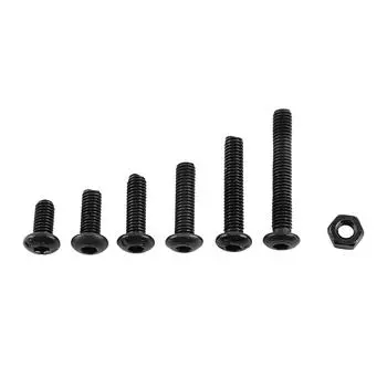 250pcs M3 Black Alloy Steel Hex Socket Screws Bolt With Hex Nuts Assortment(Button head)