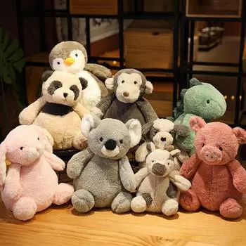 25/35 см милые плюшевые игрушки Ins Animals милые обезьянки пингвины динозавры коалы кролики плюшевые куклы удобная подушка для девочек 25cm