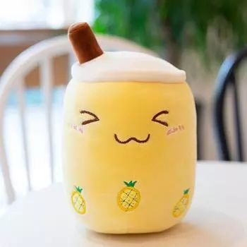 25-70cm Cartoon Fruit Bubble Tea Cup pillow stuffed soft Drink Apple Milk Tea back cushion fast food gifts for kids birthday about 20-23cm