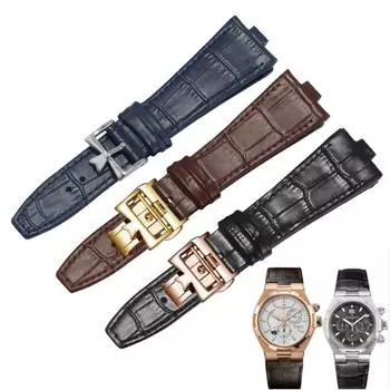 25*8 мм натуральная кожа мужской ремешок для часов Vacheron Constantin OVERSEAS Series 4500V 5500V P47040 застежка из нержавеющей стали ремешок для часов 25-8mm